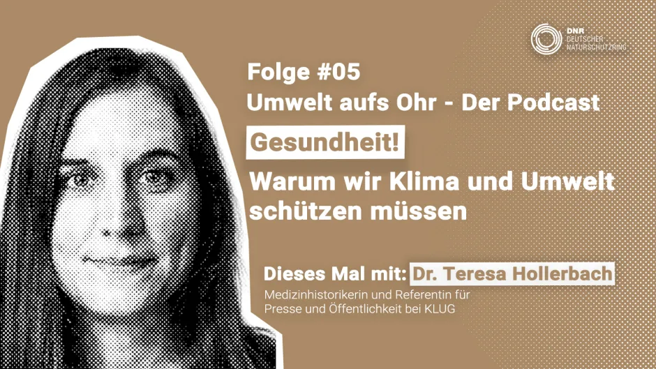 Sharepic für Podcast-Folge 5: Gesundheit! Warum wir Klima und Umwelt schützen müssen